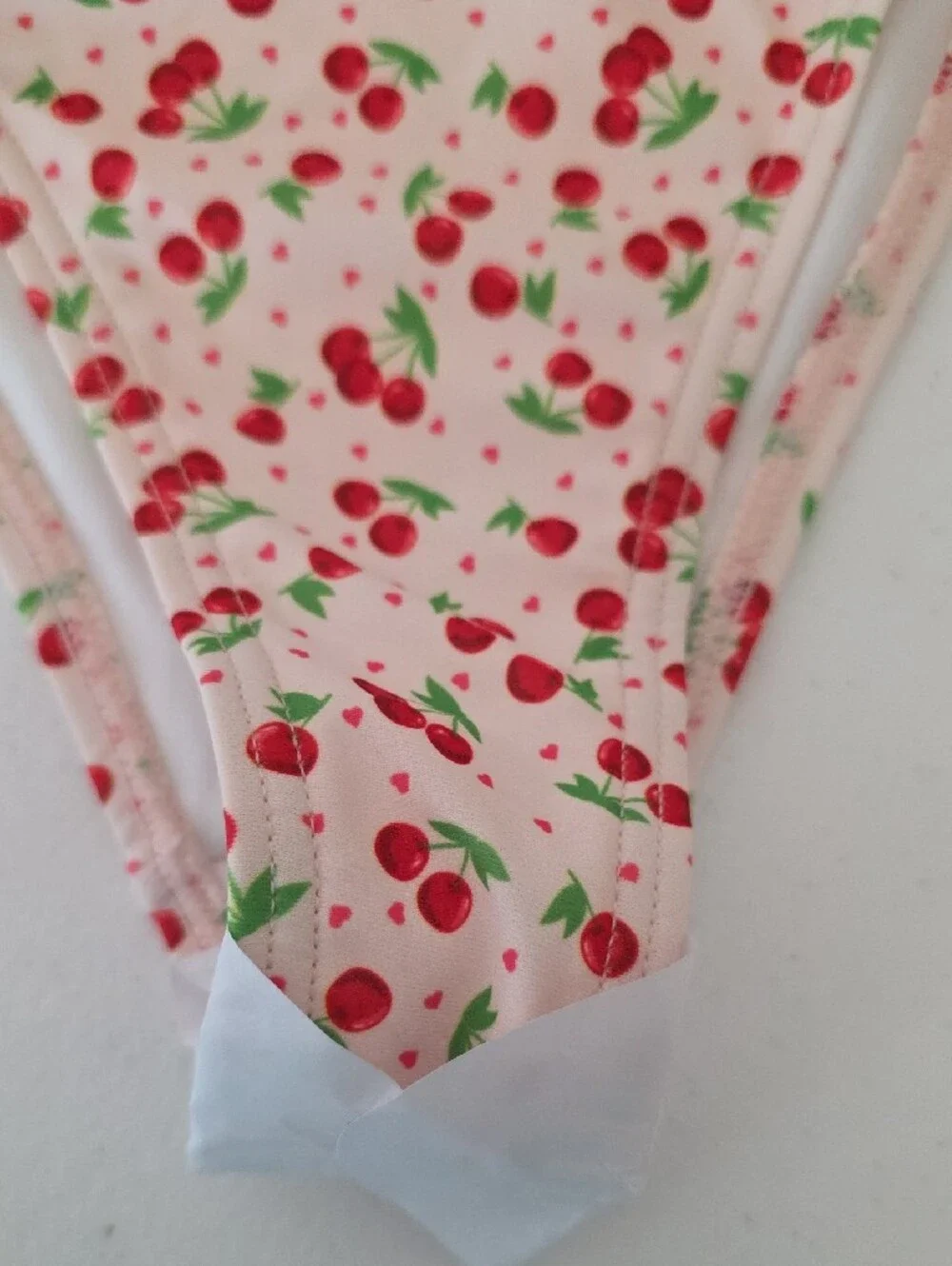 ASOS Peek & Beau Pink and Red Cherry and Hearts Print Tie-Side Bikini Bottoms